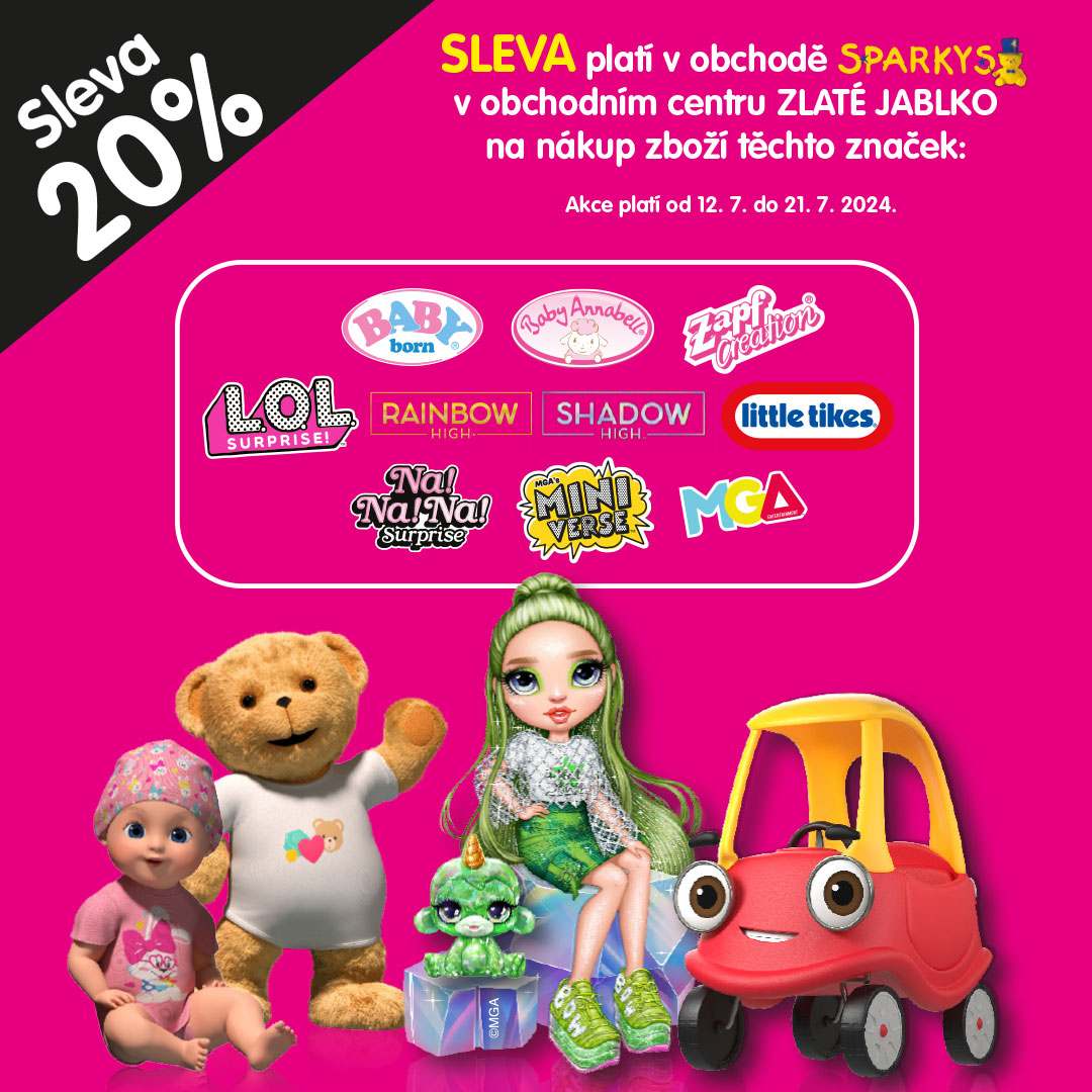 SLEVA 20% na vybrané značky ve SPARKYS!